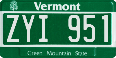 VT license plate ZYI951
