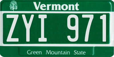 VT license plate ZYI971
