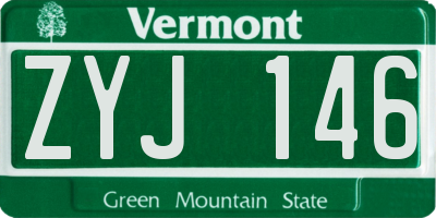 VT license plate ZYJ146