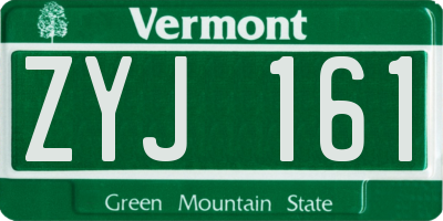 VT license plate ZYJ161