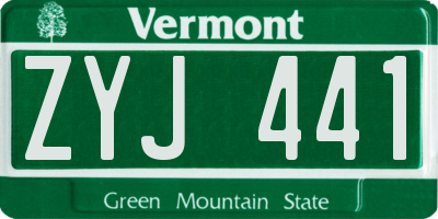 VT license plate ZYJ441