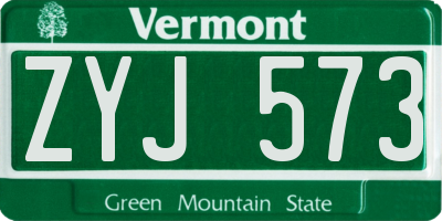VT license plate ZYJ573