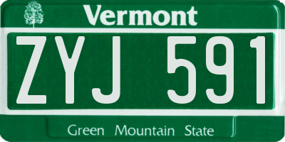 VT license plate ZYJ591