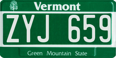 VT license plate ZYJ659