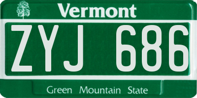 VT license plate ZYJ686