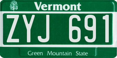 VT license plate ZYJ691