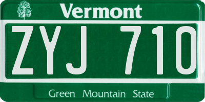 VT license plate ZYJ710