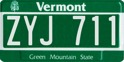 VT license plate ZYJ711