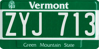 VT license plate ZYJ713