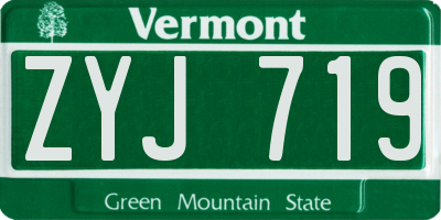 VT license plate ZYJ719