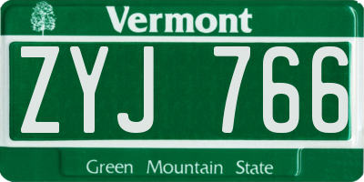 VT license plate ZYJ766