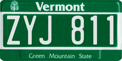 VT license plate ZYJ811
