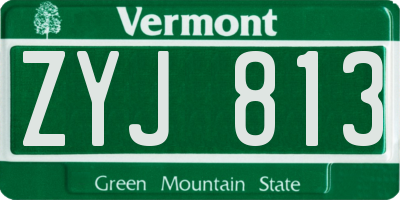 VT license plate ZYJ813