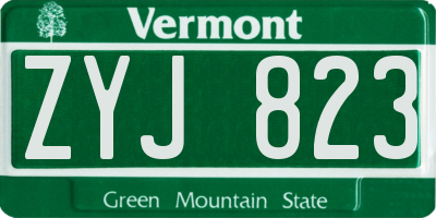 VT license plate ZYJ823
