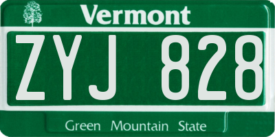 VT license plate ZYJ828