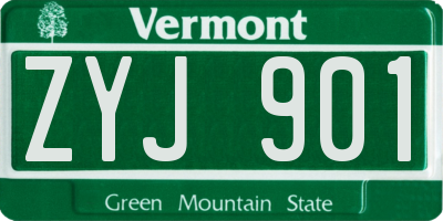 VT license plate ZYJ901