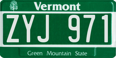 VT license plate ZYJ971
