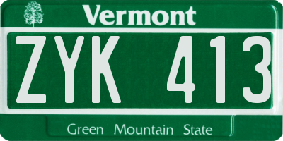 VT license plate ZYK413