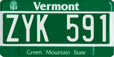 VT license plate ZYK591