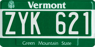 VT license plate ZYK621