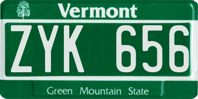 VT license plate ZYK656
