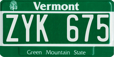 VT license plate ZYK675