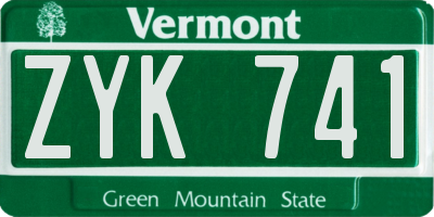 VT license plate ZYK741