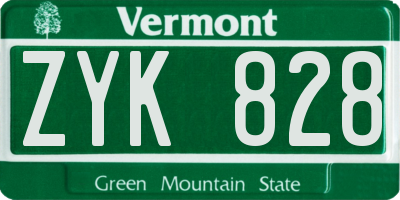 VT license plate ZYK828