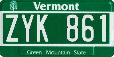 VT license plate ZYK861