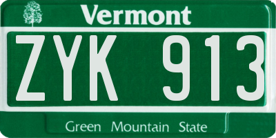 VT license plate ZYK913