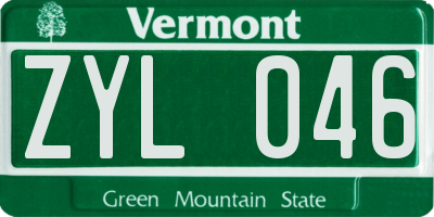 VT license plate ZYL046
