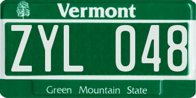 VT license plate ZYL048