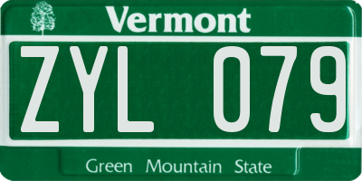 VT license plate ZYL079