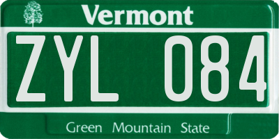 VT license plate ZYL084