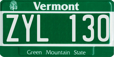 VT license plate ZYL130