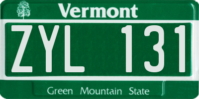 VT license plate ZYL131