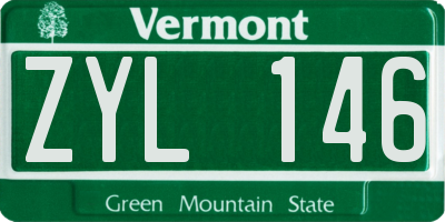 VT license plate ZYL146