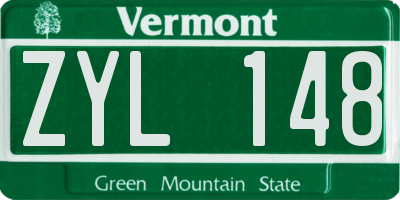 VT license plate ZYL148