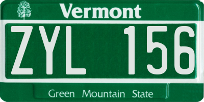VT license plate ZYL156