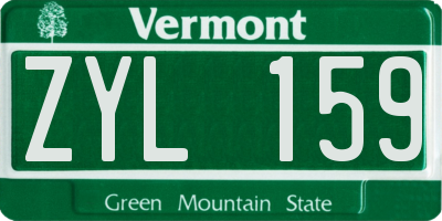 VT license plate ZYL159