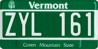 VT license plate ZYL161