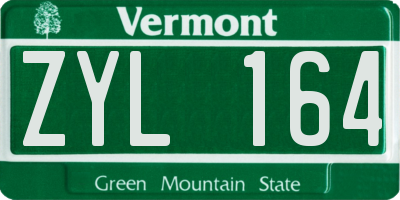 VT license plate ZYL164