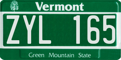 VT license plate ZYL165