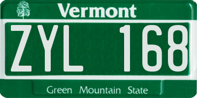 VT license plate ZYL168