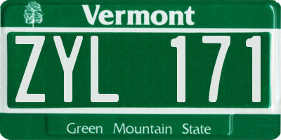 VT license plate ZYL171