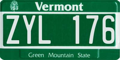 VT license plate ZYL176