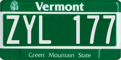 VT license plate ZYL177