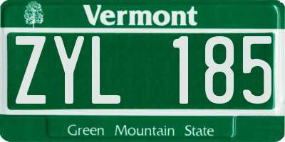 VT license plate ZYL185