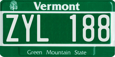 VT license plate ZYL188