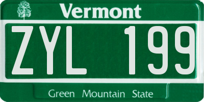 VT license plate ZYL199